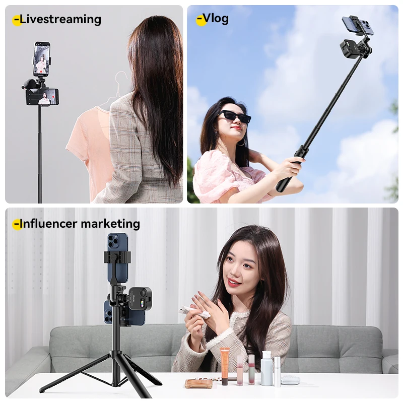 Ulanzi MT-70 Selfie Stick Tripod with Remote Control 360° Rotation Portrait Landscape for phone photograph Livestreaming vlog