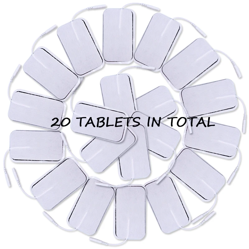 20pcs 5x9 Size/2mm Plug Reusable Tens Electrode Pad For Pulse Digital Acupuncture Therapy Massager/Electrical Muscle Stimulator 3