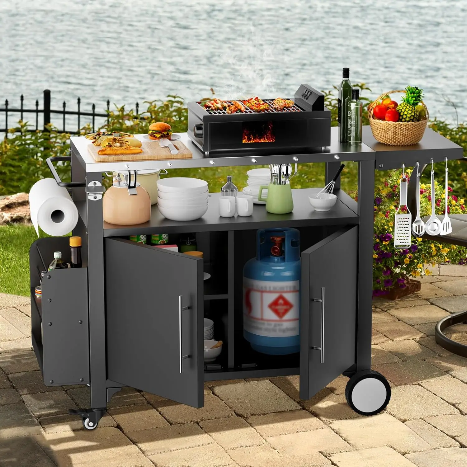 Outdoor Grill Cart with Storage 2