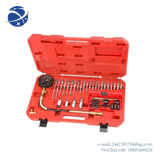 

Yun YiDiesel Compression Tester with a Hydraulic Gauge Universal Injector and Glow Plug Adapters