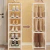 Entrance Shoe Rack Multiple Layers Stackable Footwear Organizer Rack Space Saving Wall Corner Shoe Cabinets Simple Shoes Shelf 4