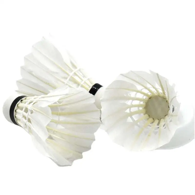 12Pcs Badminton Shuttlecocks White Duck Feather Badminton Balls Sports Training Balls Indoor Outdoor Game