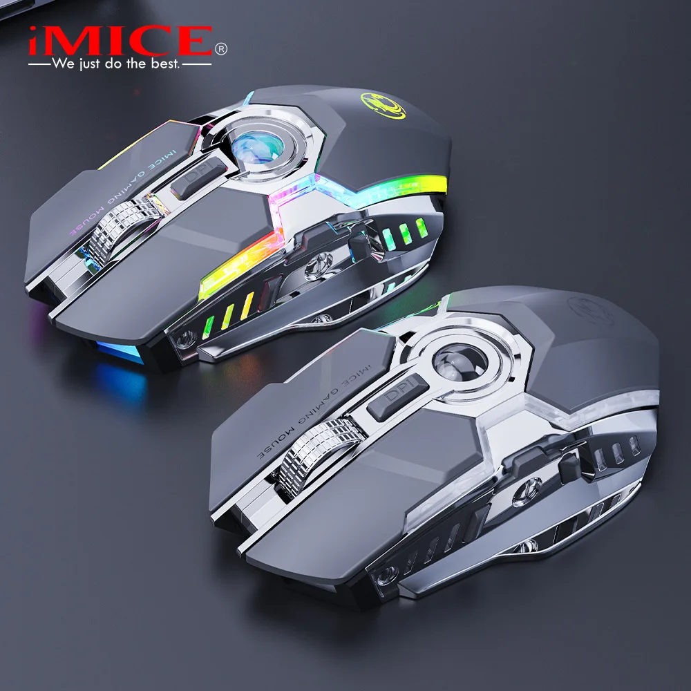 IMICE G7 7 Button 2.4G Silent Charging RGB Streamer Horse Racing Wireless Gaming Mouse Bluetooth Mouse  Wireless Mouse laptop mouse Mice