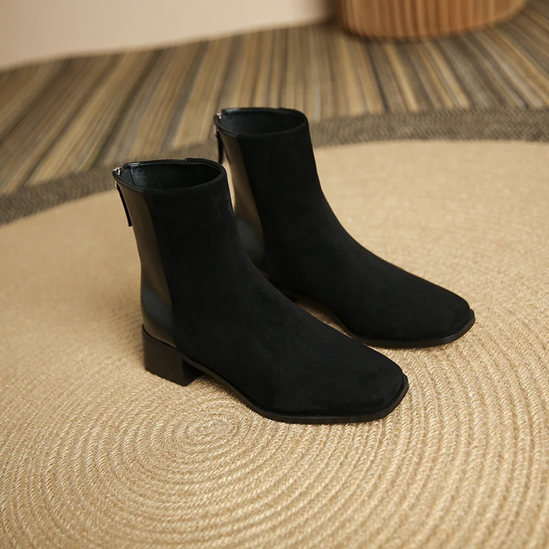 

Women's Chelsea Boots New Fall Fashion Women's Ankle Boots Vintage Square Toe Boots Womens Boots