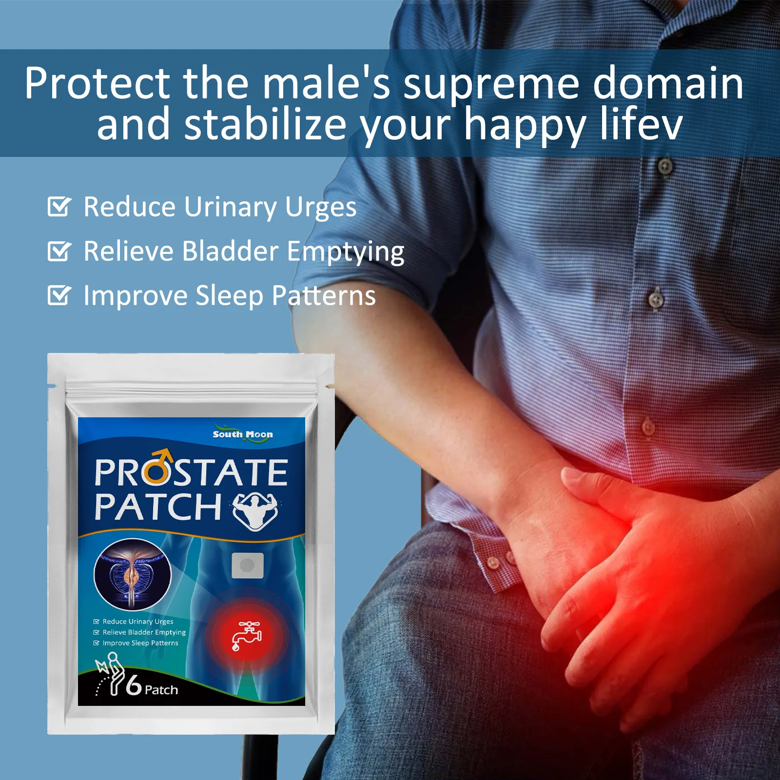 South Moon Prostate belly button paste, male body care to ease prostate discomfort health care point paste