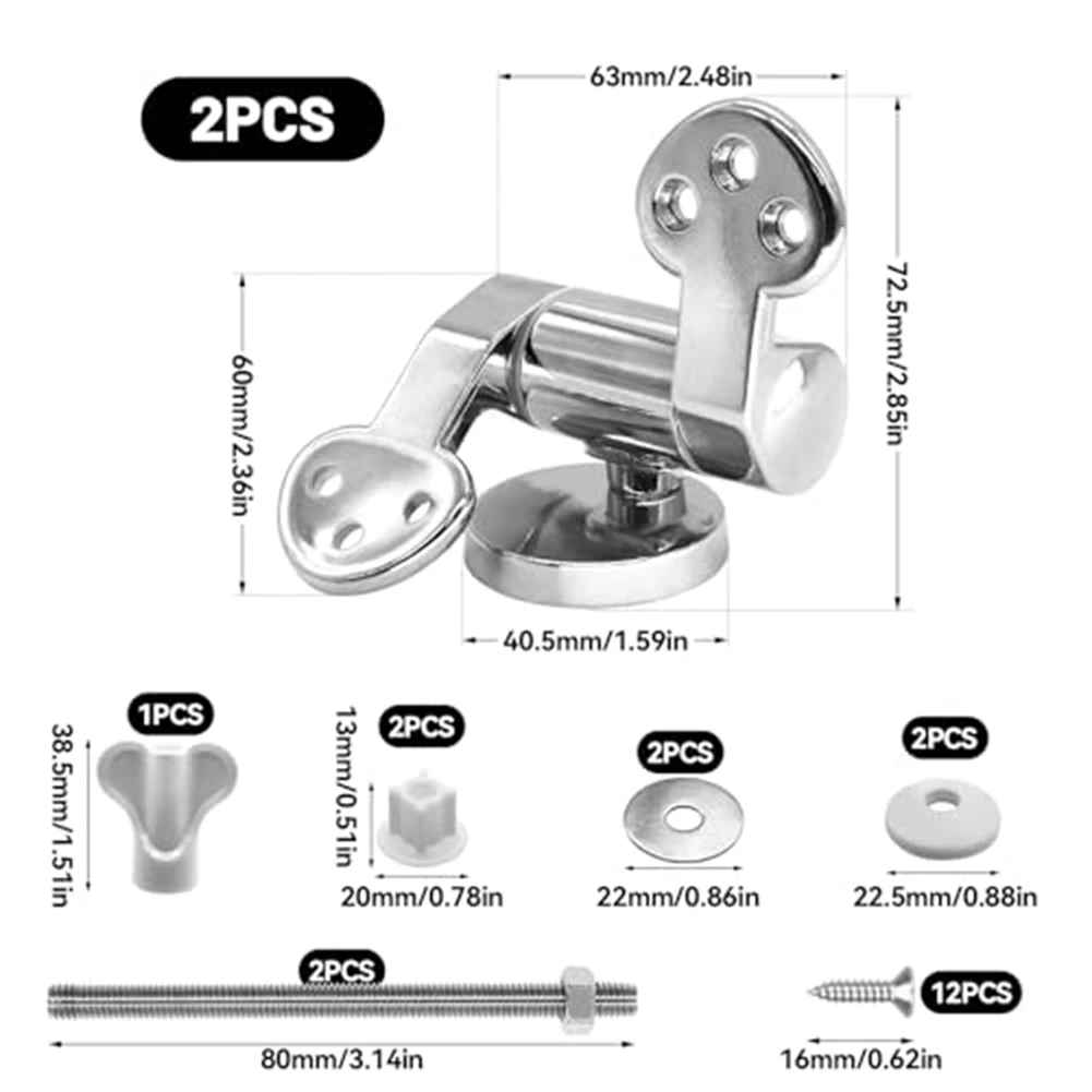 Toilet Seat Hinge Replacement Parts Toilet Lid Fixing Soft Close Mechanism Mountings Hinge Screws Bolts Nuts