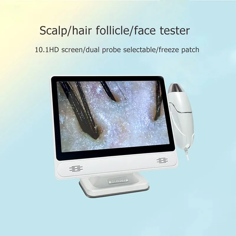 2025 Professional Hair Scalp Camera Detector HD Digital Skin Analyzer Hair Follicle Oil Moisture Test Device 10 Inch Skin Tester