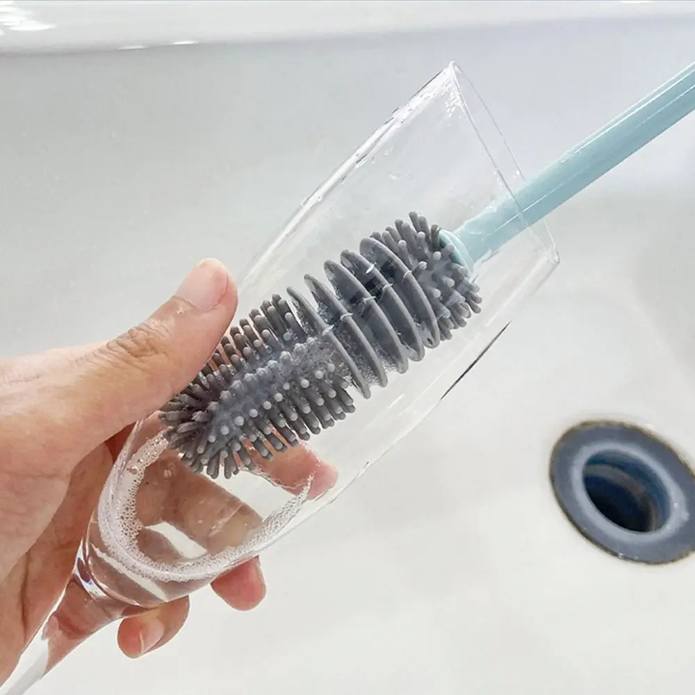 Multi-function Cleaning Brush Food Grade Suspensible Long Handle Milk Bottle Brush Glass Cleaner Cup Scrubber Cleaning Tool