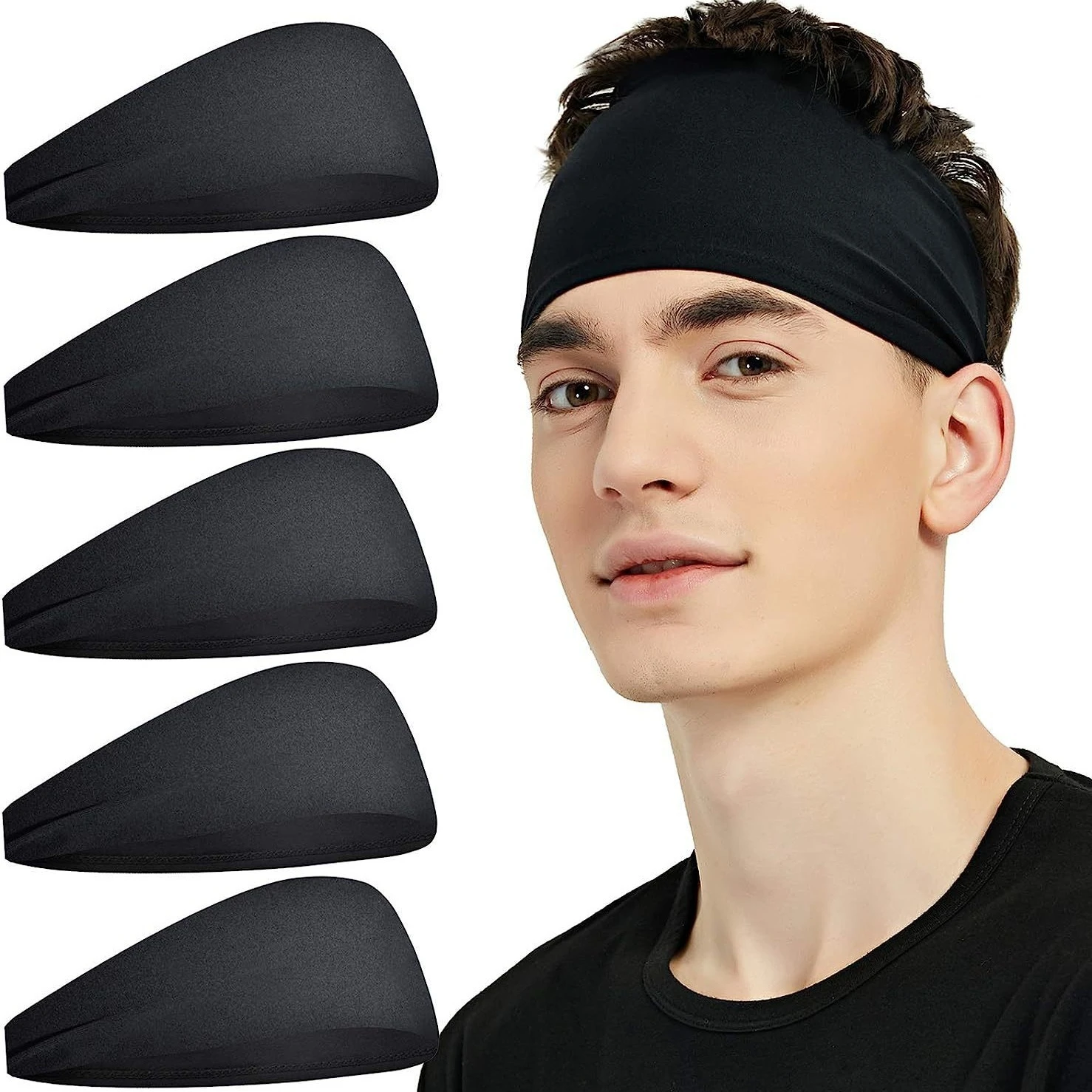 

Sports Headbands Solid Color Elastic Non Slip Quick Dry Workout Fitness Yoga Unisex Hairband Sweatband Bandana Hair Accessories
