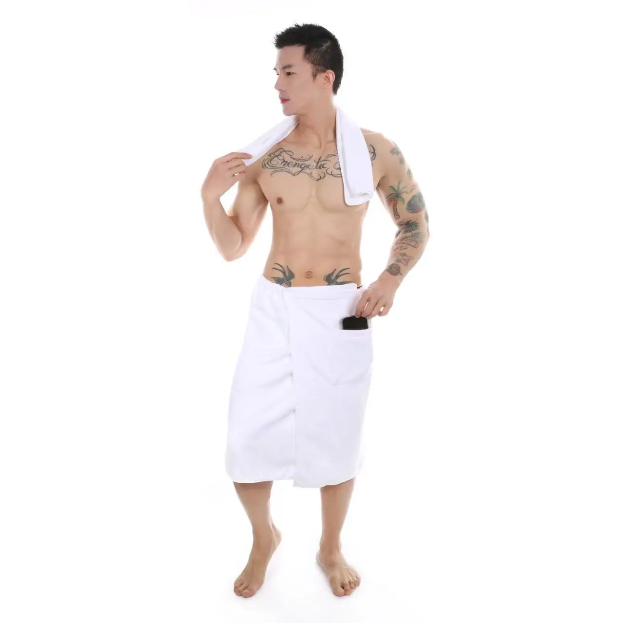 Bath Towel for Men Big Size Cotton Bathroom Towels with Pocket Summer Quick Drying Beach Towel Adult Bathrobe Blanket Shawl 2022 6