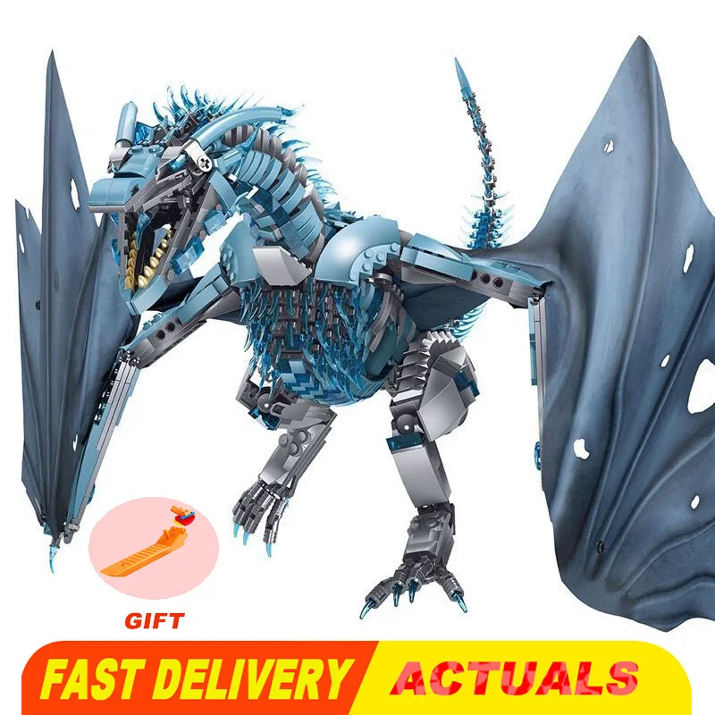 

1889pcs MOC Flying Giant Dragon Building Blocks Model Movie Series Assembly Bricks Childrens Educational Toys for Kids Gifts