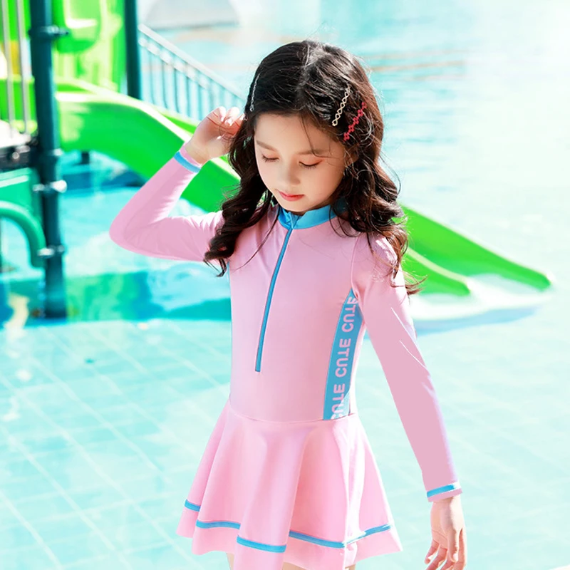 Girls Swimsuit Child Swimwear Girls Swimwear Boxers Two Piece Swimming Suit Skirt Children Bathing Suit Swimming For Kid Baby New Swimsuit