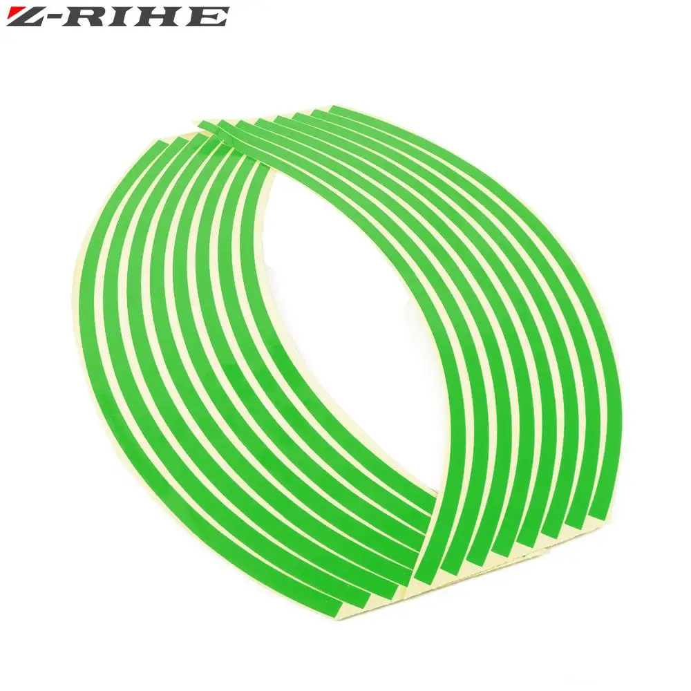 Motorcycle Wheel Sticker Reflective Decals Rim Tape For KAWASAKI ZX12R ZX6R ZX636R Z900 Z650 Z800 Z750 Z400 Z1000 H2R KX 80 85