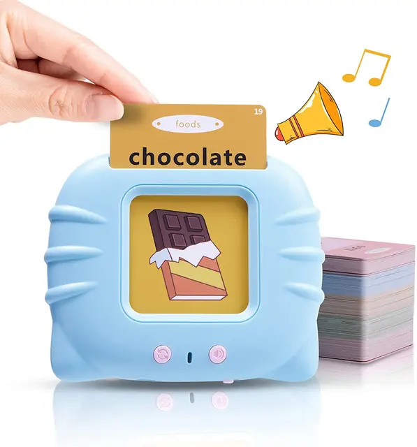 Kids Flashing Cards Toys Montessori Educational Reading Machine Electronic Interactive Flash Cards for Toddlers Gift 4