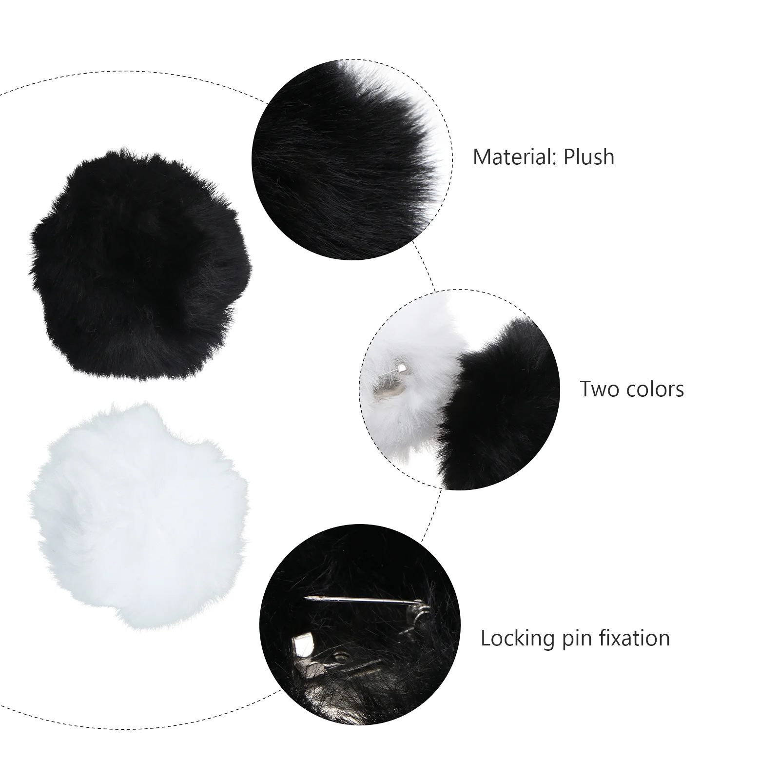 2pcs Bunny Rabbit Tail Accessory Round Plush Costume Prop Rabbit Tail Plush Costume Party