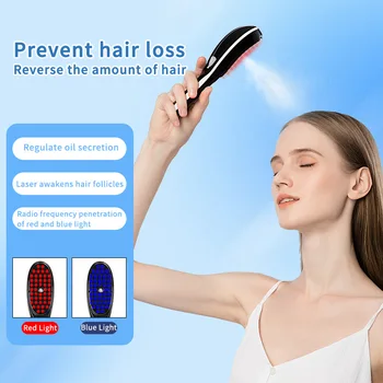 Electric Spray Massage Comb Hair Growth Vibration Head Massager Brush LED Anti Hair Loss Scalp Liquid Medicine Atomizing Comb massager scalp applicator 1