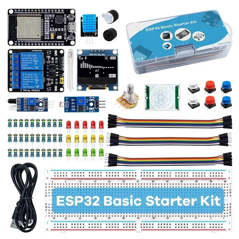 Starter Kit di base per scheda di sviluppo WIFI ESP32 ESP-32S per kit di apprendimento progetti Arduino con tutorial Kit ESP32 con scatola