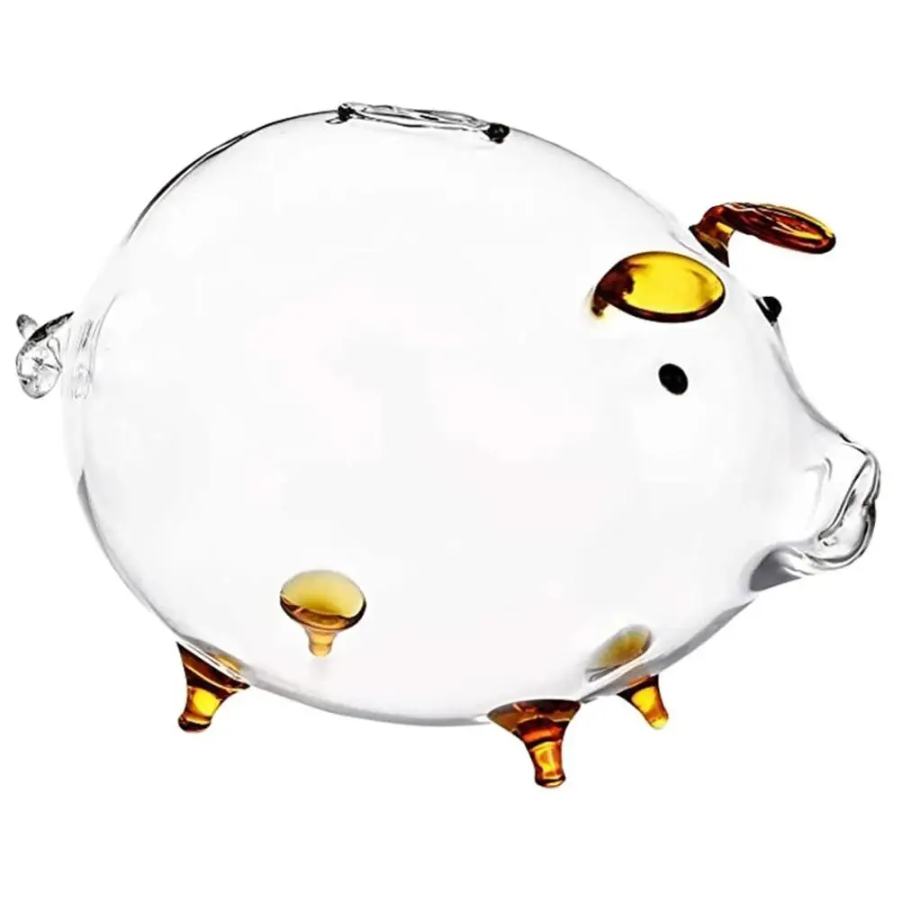 Golden Piggy Bank Clear Transparent Saving Pot for Bills Daily Savings Cute Children Gift Glass Money Pot Decorative 2