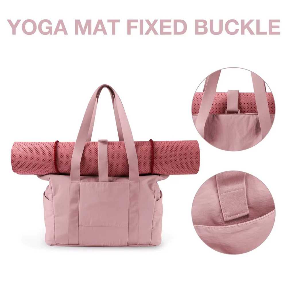 Borsa tote da donna Borsa da viaggio per laptop universitario Borsa da yoga per pannolini Borsa a tracolla con fibbia per tappetino da yoga per lavoro sportivo universitario - immagine 2