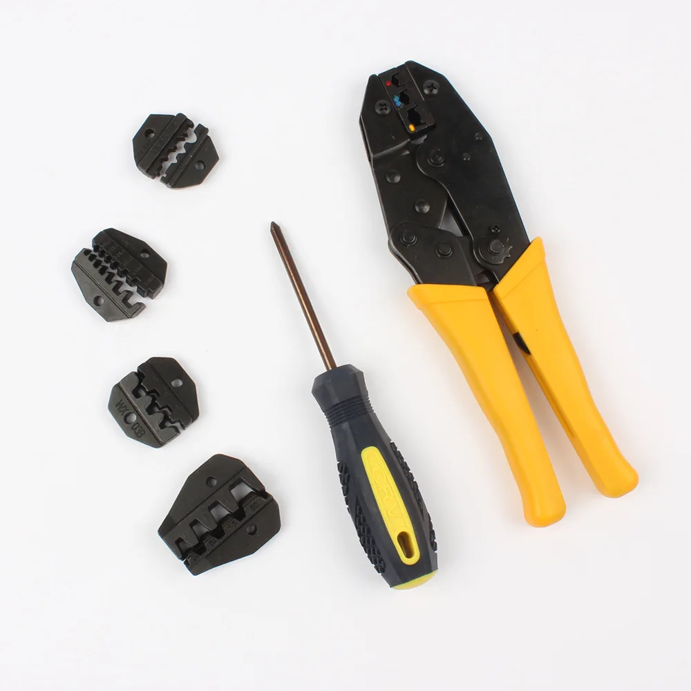 Crimping Plier Kit HS-30J with 4jaws for Non Insulated/Tube/Open Bare Terminal Electrical Clamp 4