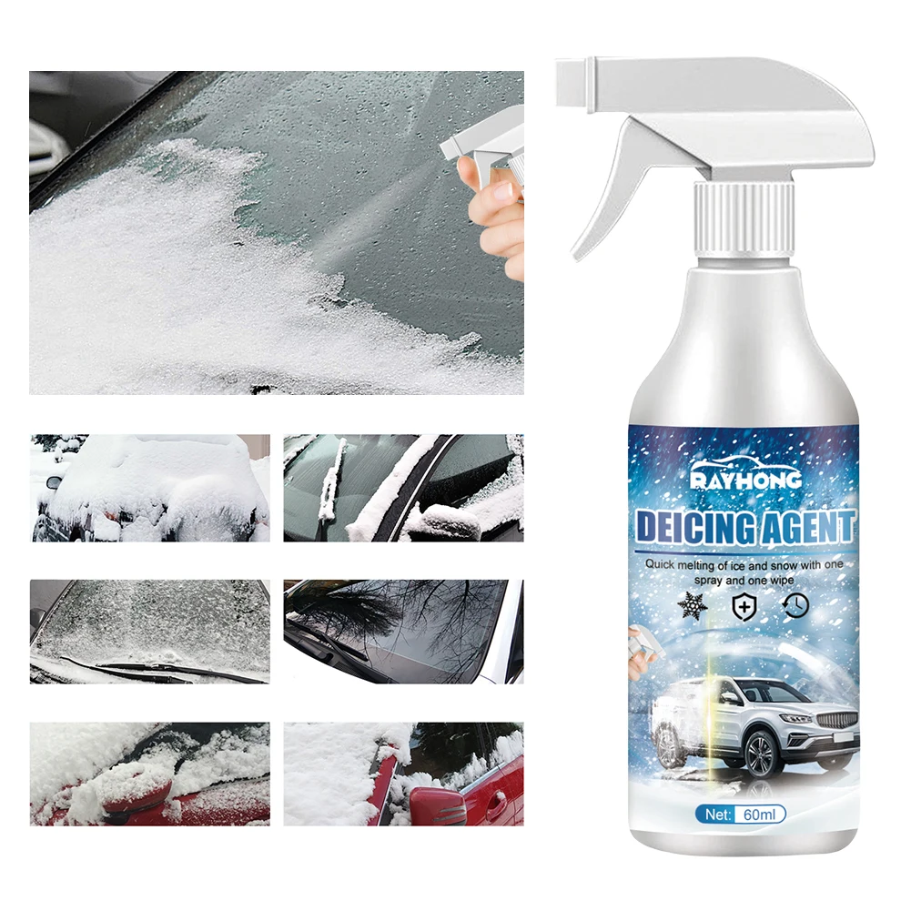Winter De Icing Instantly Melts Ice Car Window Glass Deicing 60ML Auto Windshield Deicing Spray for Car Windshield Window Mirror