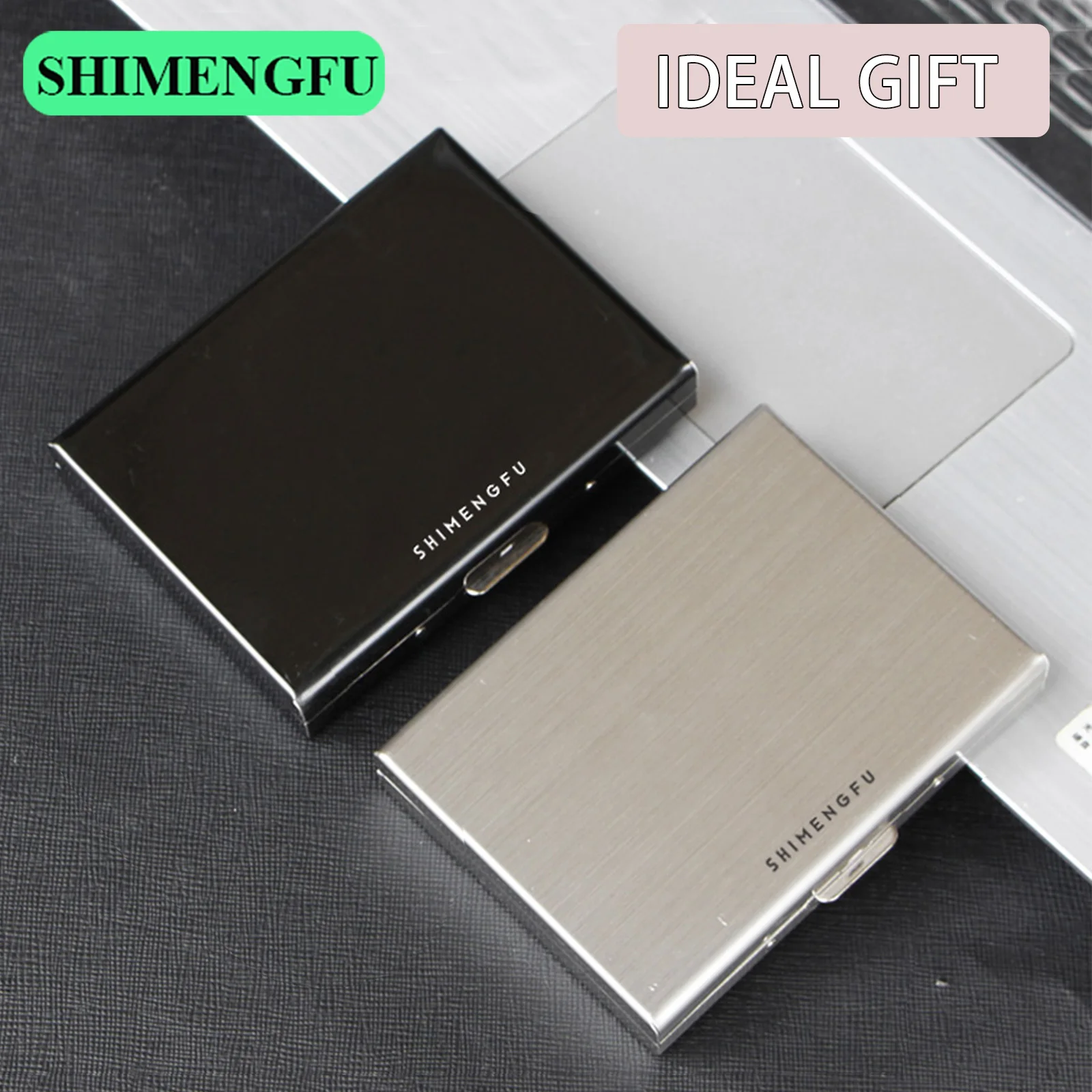 Stainless Steel Credit Card Holder Men Slim Anti Rfid Travel ID