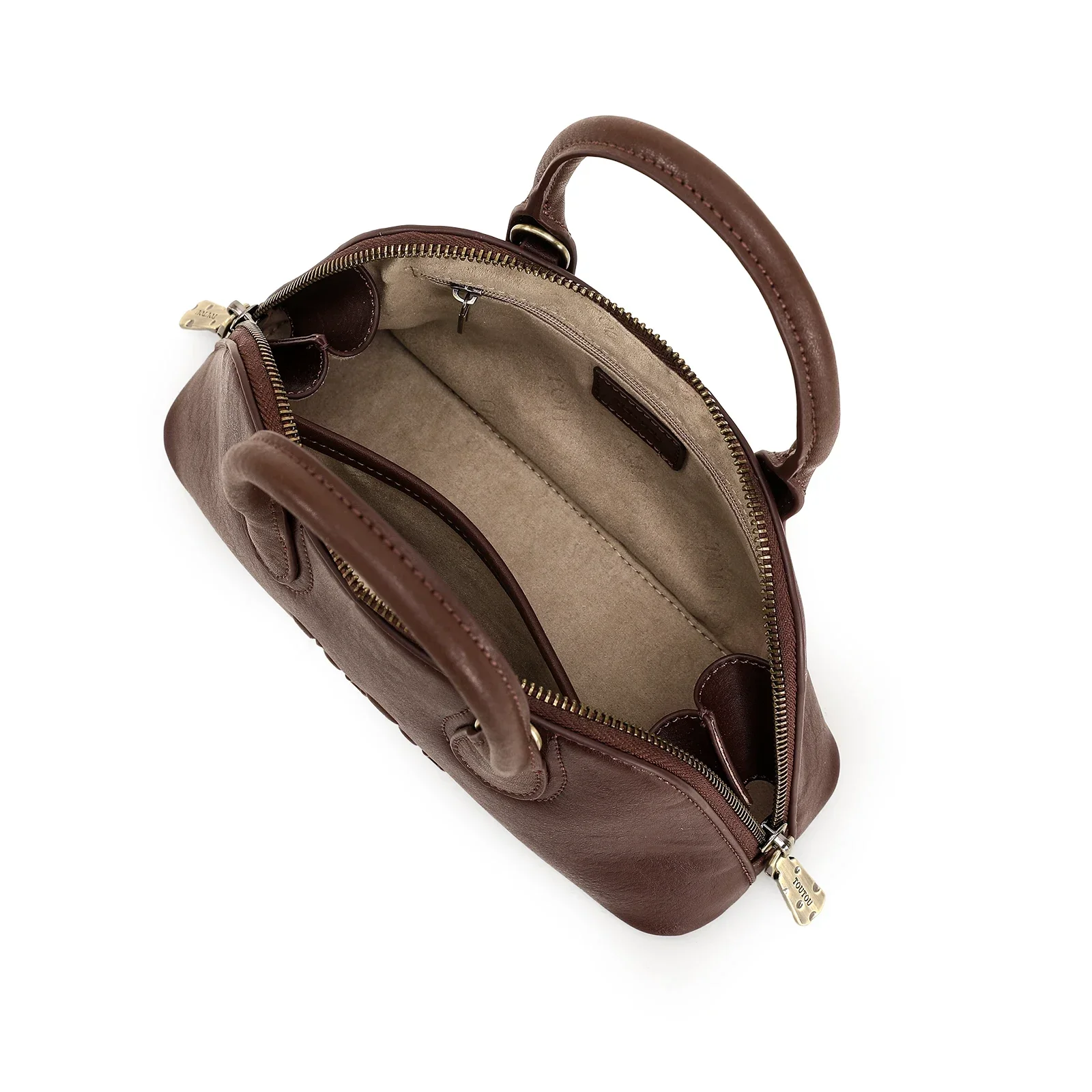 Bowling Bag with Pendent Casual Zipper PU Leather Crossbody Bag Daily Used Trendy All-match Commuter Valentine Gift