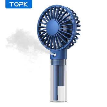 TOPK Mini Portable Fan with Water Mist,2000mAh Capacity& Humidifying Function for Summer Personal Electric Fan USB fans for Room 1