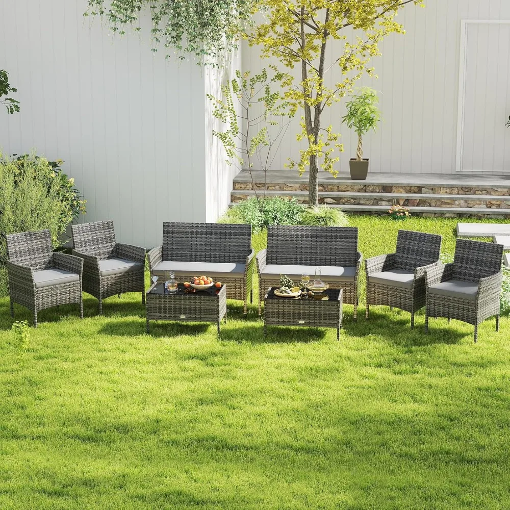 8-Piece Rattan Patio Set 3