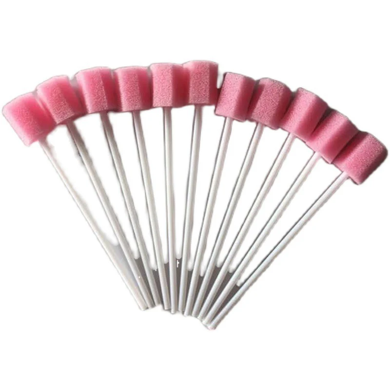 100pcs Oral Care Sponge Swab Tooth Cleaning Mouth Swabs With Stick Sponge Head Cleaning Cleaner Swab Disposable