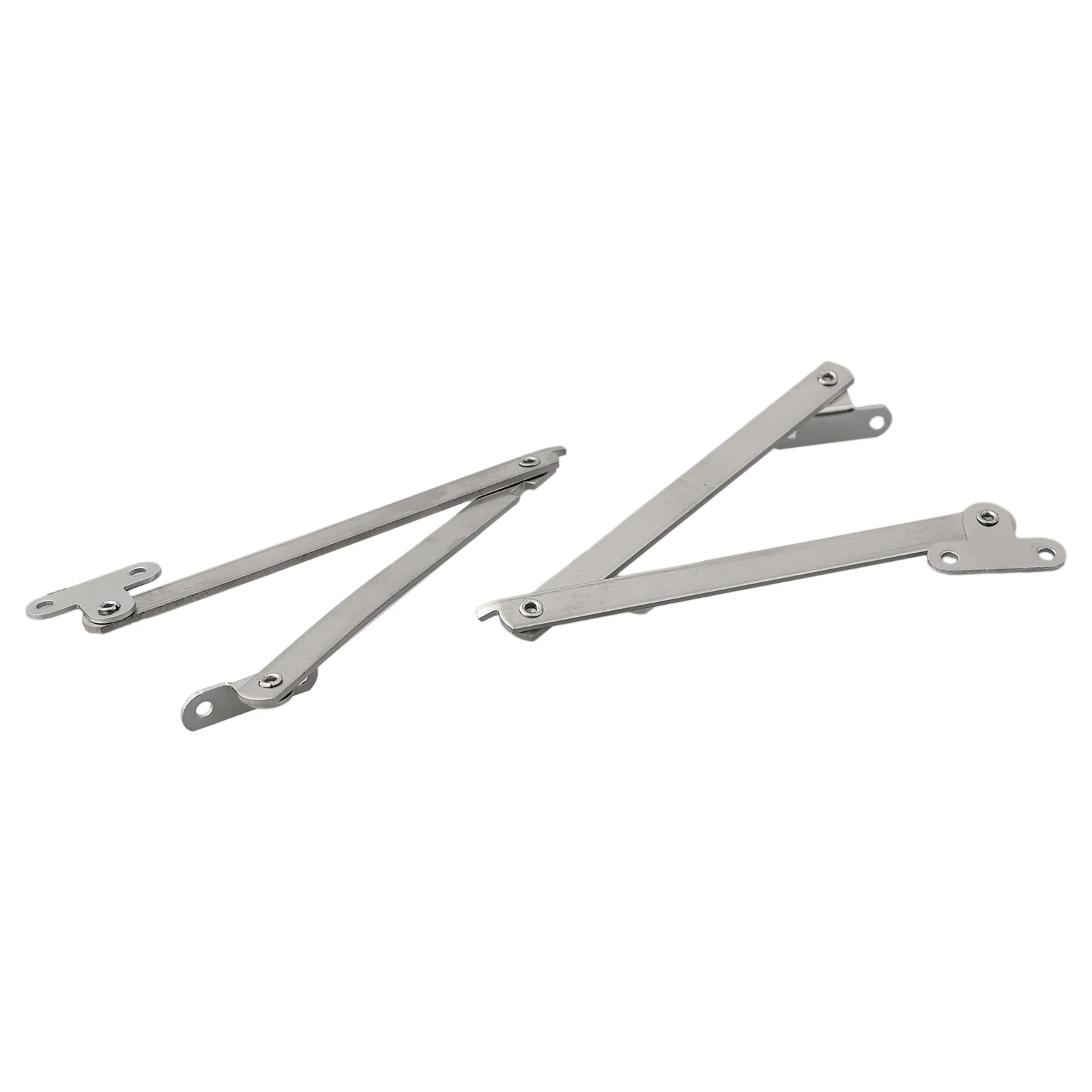 Description Picture 5 of item2 Pcs Lid Support Hinges Stainless Steel Double Folding Brace Cabinet Door Supporting Furniture Pull Rod Folding Pull Rod