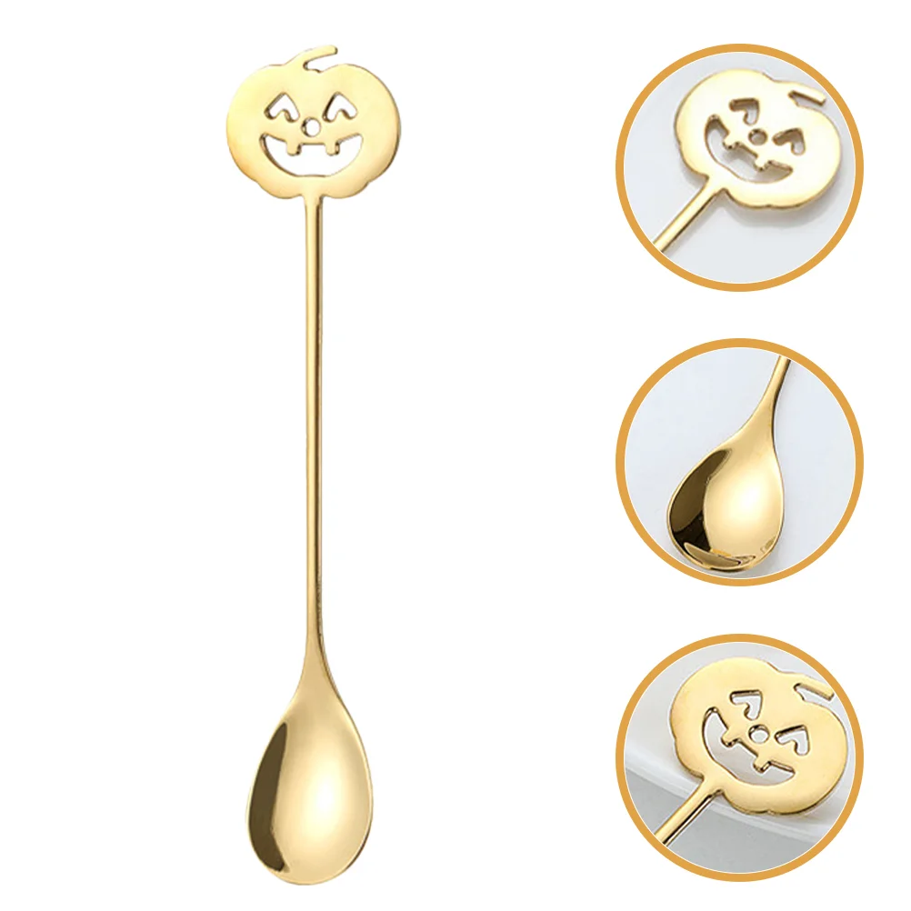 Mixing Spoon Drink Stirrer Sticks Pumpkin Head Coffee Stirrers Bar Supply Halloween