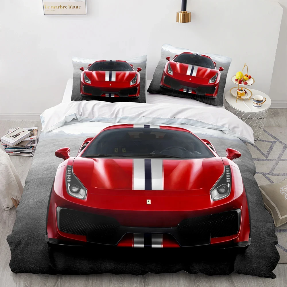

Sports Car Racing Bedding Set Single Twin Full Queen King Size SUV Truck Bed Set Aldult Kid Bedroom Duvetcover Sets Men Boy Gift