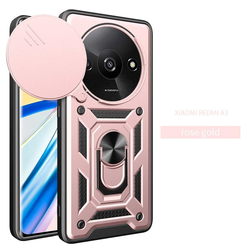 Durable Shockproof Armor Case with Magnetic Holder and Ring Stand