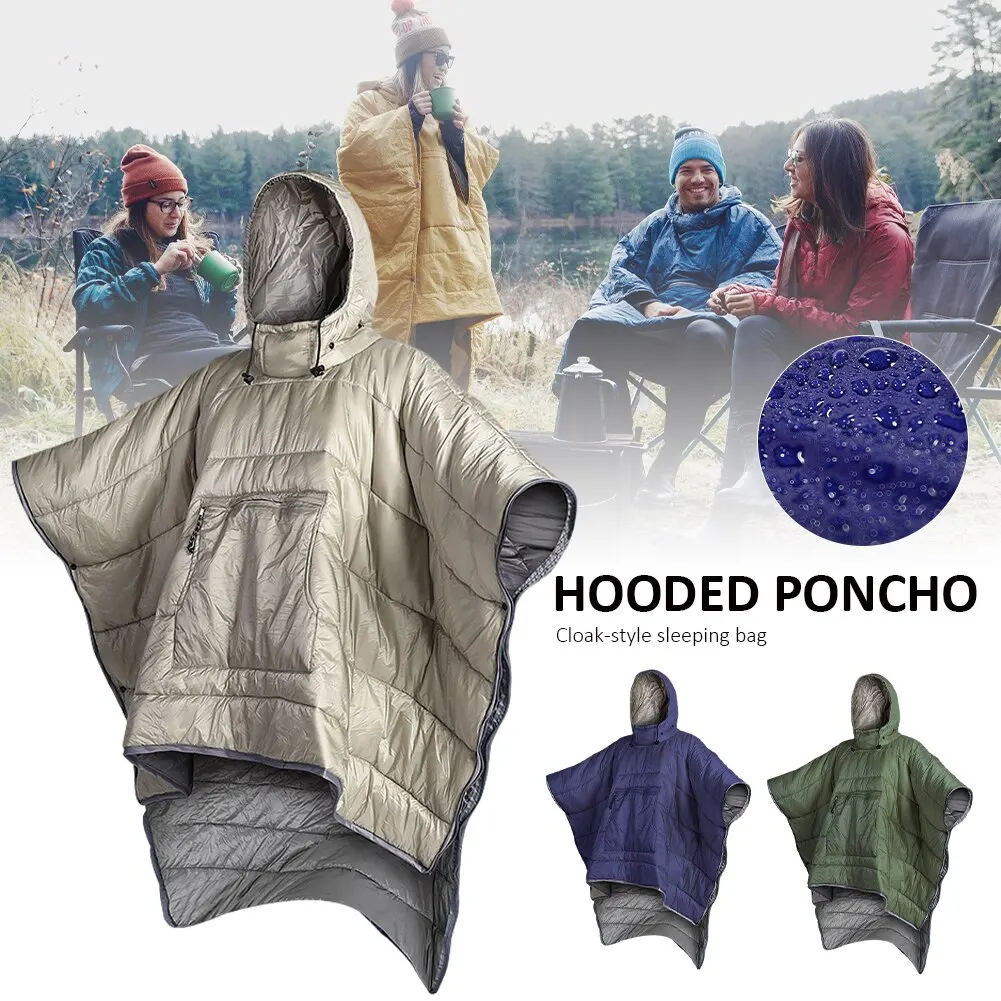 

Fashion Winter Warm Ponchos Capes for Women Men Solid Color Wearable Sleeping Bag Outdoor Camping Hiking Riding Motorcycle Cloak