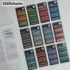 3600 Sheets Color Stickers Transparent Fluorescent Index Tabs Flags Sticky Note Page Bookmark School Office Supplies Stationery 3