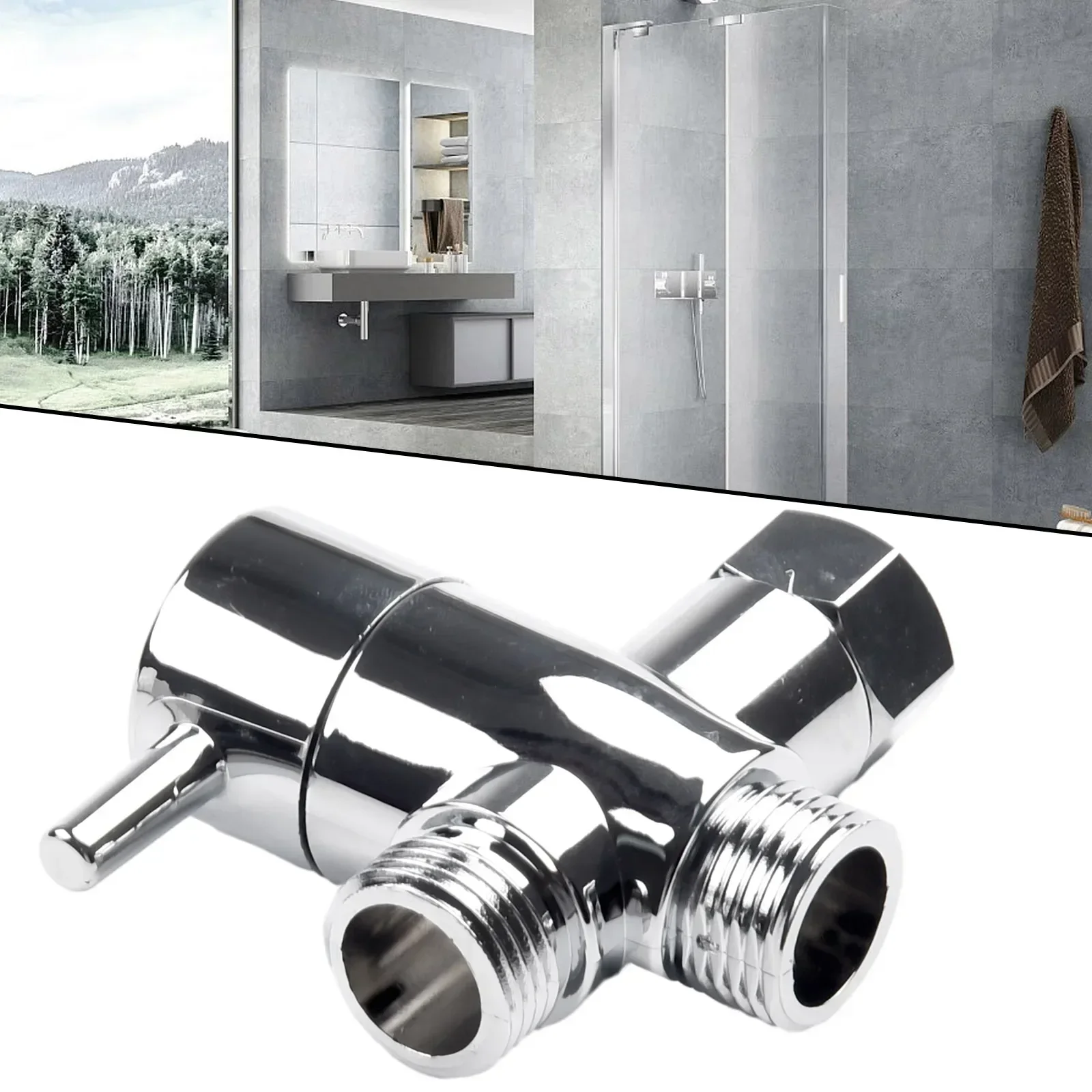 1/2 Inch 3-Way T-Adapter Bath Shower Head Arm Mounted Diverter Valve Tap Shower Water Distributor Faucet Bathroom Parts
