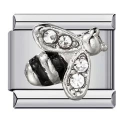Vibrant Y2K - Inspired Butterfly, Ladybird, and Bee Charm Bracelet Links - Stainless Steel (Imitation Rhodium Plated)