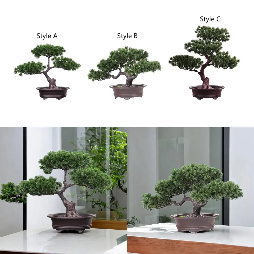Artificial Fake Bonsai Tree For Office Desk, Potted Japanese Pine (10 X 9 In - View #8