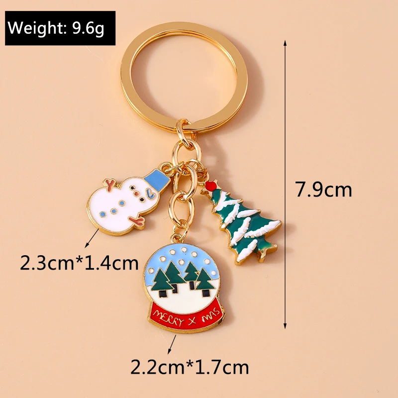 Mode Frohe Weihnachten Baum Schneemann Santa Claus Schlüssel bund für Auto Schlüssel Festival Geschenke für Frauen Männer Handtasche Anhänger Schlüssel anhänger – Detail 2