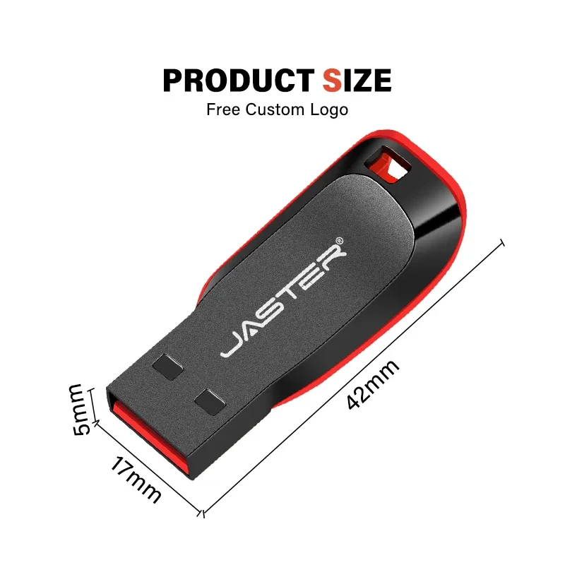 JASTER 블랙 USB 플래시 드라이브 128GB 무료 키 체인 메모리 스틱 ..