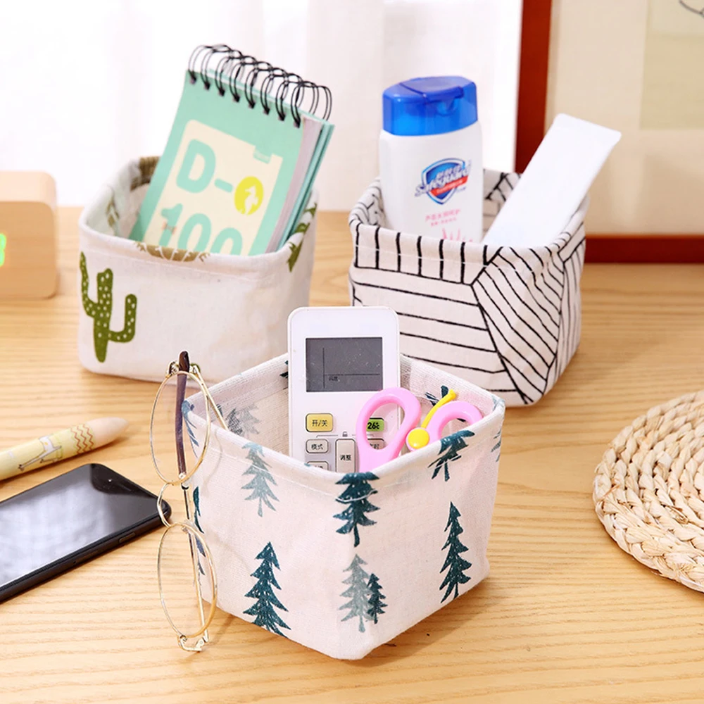 Ins Cute Storage Box Folding Portable Student Dormitory Stationery Books  Snack Organizer Bedroom Home Desktop Storage