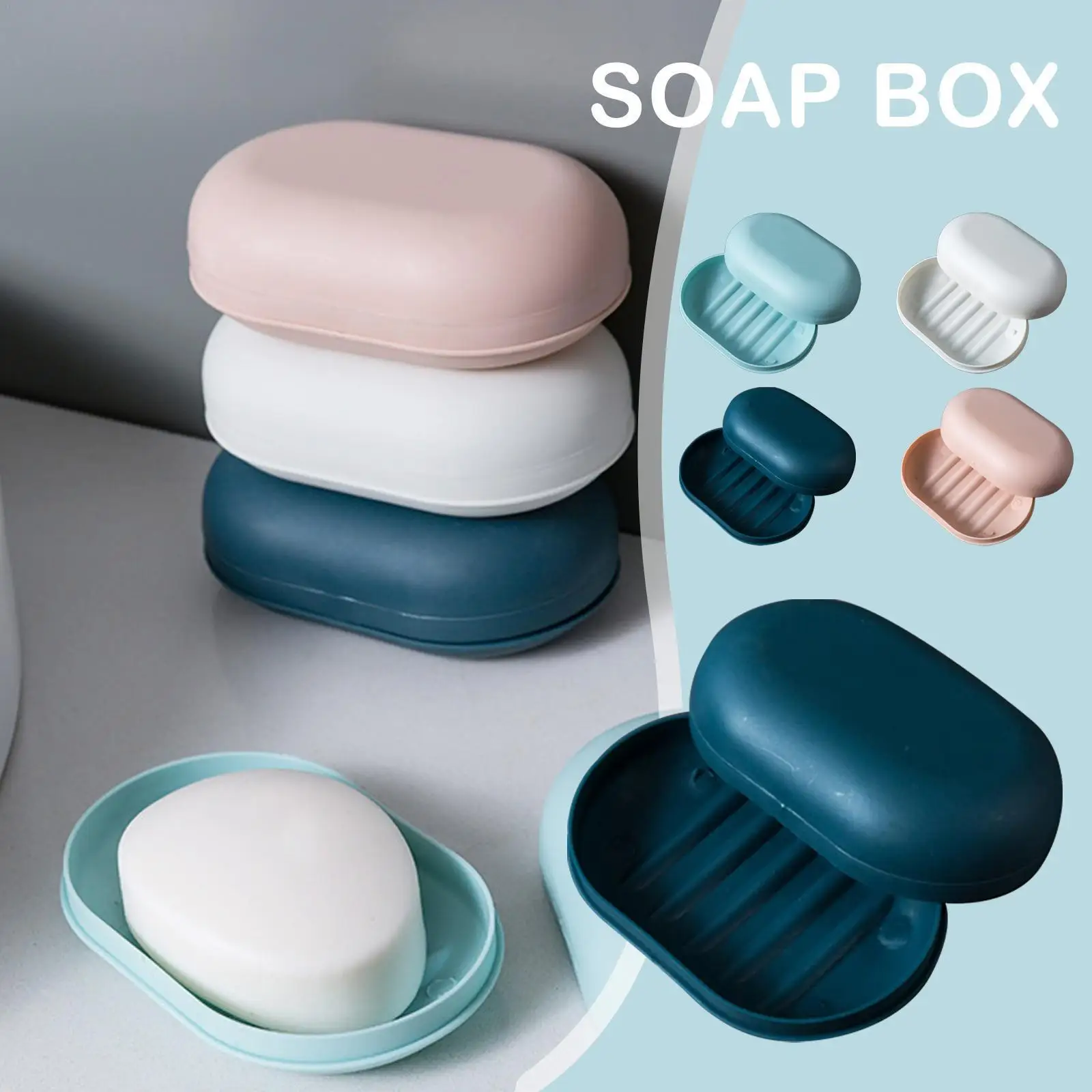 

Portable Soap Box Leak Proof Soap Case Dishes Soap To Bathroom Carry Box Box Soap Drain Sealed Storage Holder Easy C5N9