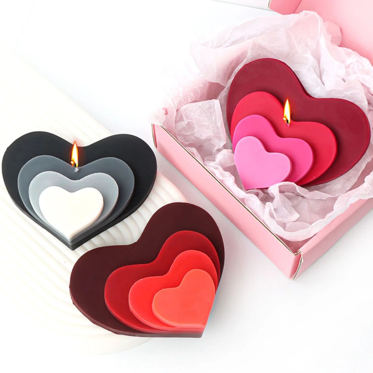 Multi Size Love Silicone Chocolate Mold Heart Candy Jelly Baking Set Ice  Cake Mould Candle Soap Making Set Valentine's Day Gifts - AliExpress