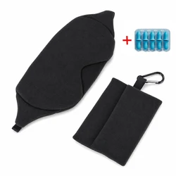 Luxurious Cotton Sleep Eye Mask - Ultimate Light - Blocking Comfort with Travel Pouch & Earplugs Included (Black)