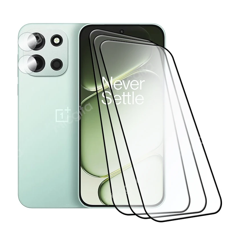 Tempered Glass Screen Protector with Anti-Scratch Front Cover and Soft Fiber Lens Film