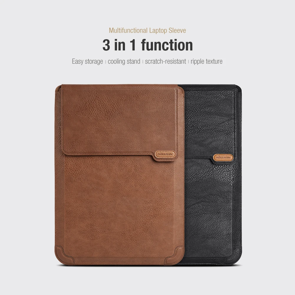 Nillkin para Macbook Pro 13 14 15 16 Polegada Bolsa de Manga Portátil com Suporte para Portátil e Mous Almofada Moda Negócios Tecido Bolsa do Portátil