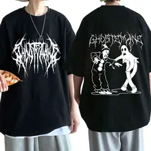  Ghostemane Double Sided Print T-shirt Man Tshirt Pouya T Shirts Men's 100% Cotton Tops Streetwear Men Women Fashion Hip Hop Tees 