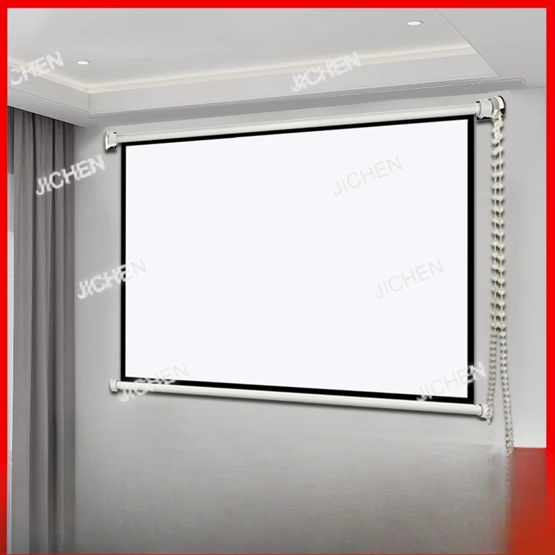 PantalladeproyecciónenrollablemanualJC,cortinasencillaparacolgarenlapared,pantalladeproyecciónmanualparaproyectordepelículas.-AliExpress1420