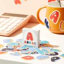 

IMOON 52 PCS Colorful Cute Alphabet Decorative Sticker A to Z Self-adhesive Letters for Kids DIY Scrapbooking Journal Supplies